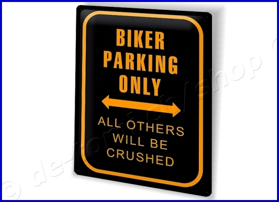 PLAQUE BIKER PARKING ONLY (30x40cm)